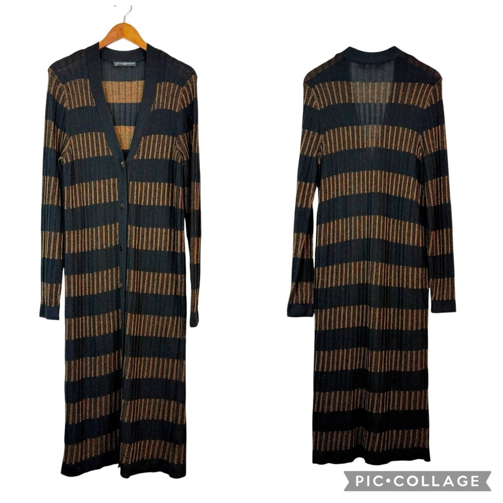 Peruvian Connection Long Cardigan Womans LG Baby Alpaca Pima Cotton Button Front